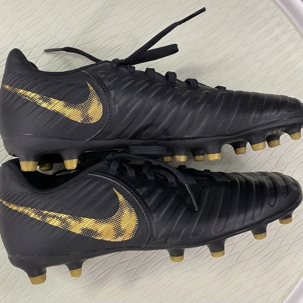 Nike Men's‎ Boys Tiempo Legend 7 Club FG Soccer Cleats AO2597-077 Black/Gold